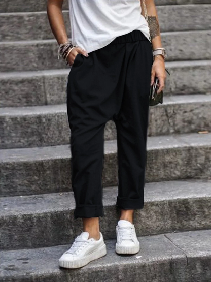 Baggy Trousers for Women – Summer Lightweight Casual Pants with Pockets