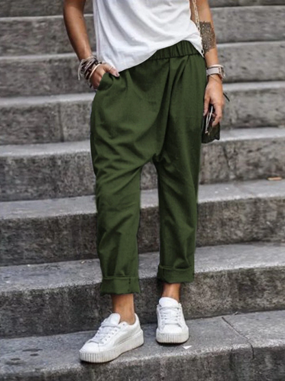 Baggy Trousers for Women – Summer Lightweight Casual Pants with Pockets