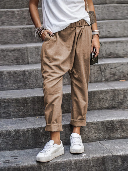 Baggy Trousers for Women – Summer Lightweight Casual Pants with Pockets