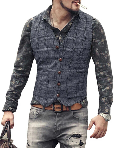 Men's Waistcoat Checked – Stylish Tailored Vest for Formal & Casual Wear