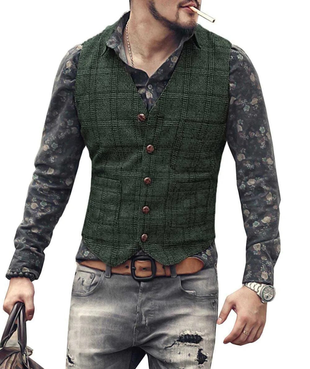 Men's Waistcoat Checked – Stylish Tailored Vest for Formal & Casual Wear