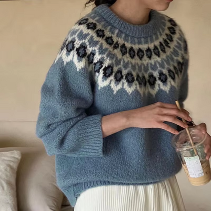 Norwegian Sweater Women – Oversized Cozy Knit Pullover for Winter Fashion