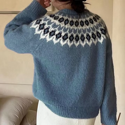 Norwegian Sweater Women – Oversized Cozy Knit Pullover for Winter Fashion