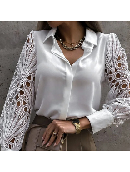 Women's Blouse White – Elegant Statement Top for Casual and Formal Wear