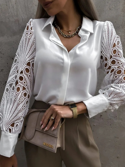 Women's Blouse White – Elegant Statement Top for Casual and Formal Wear