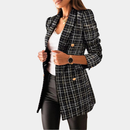 Women's Black Blazer – Long Tailored Blazer for Office and Casual Wear