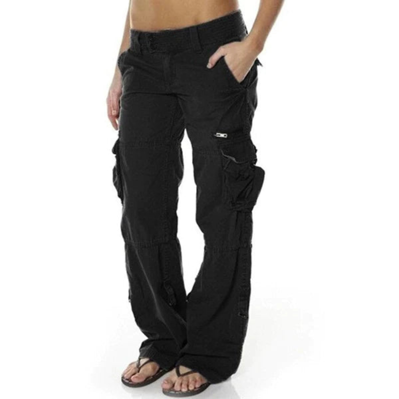 Women's Cargo Trousers Black – Stylish Utility Pants for Casual Wear