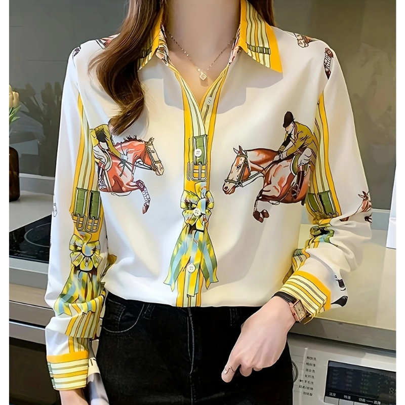 Elegant Ladies Blouse – Long Sleeve Chic Top for Casual or Formal Wear