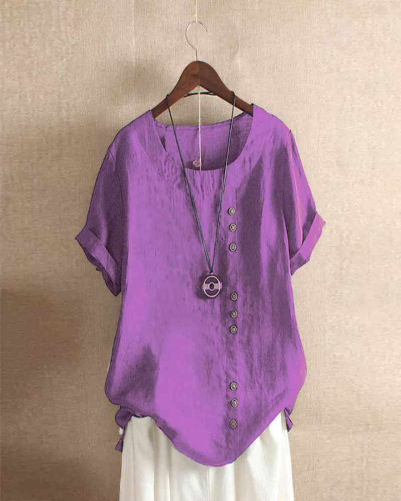 Women's Elegant Short Sleeve Blouse – Chic Lightweight Top for Casual Wear