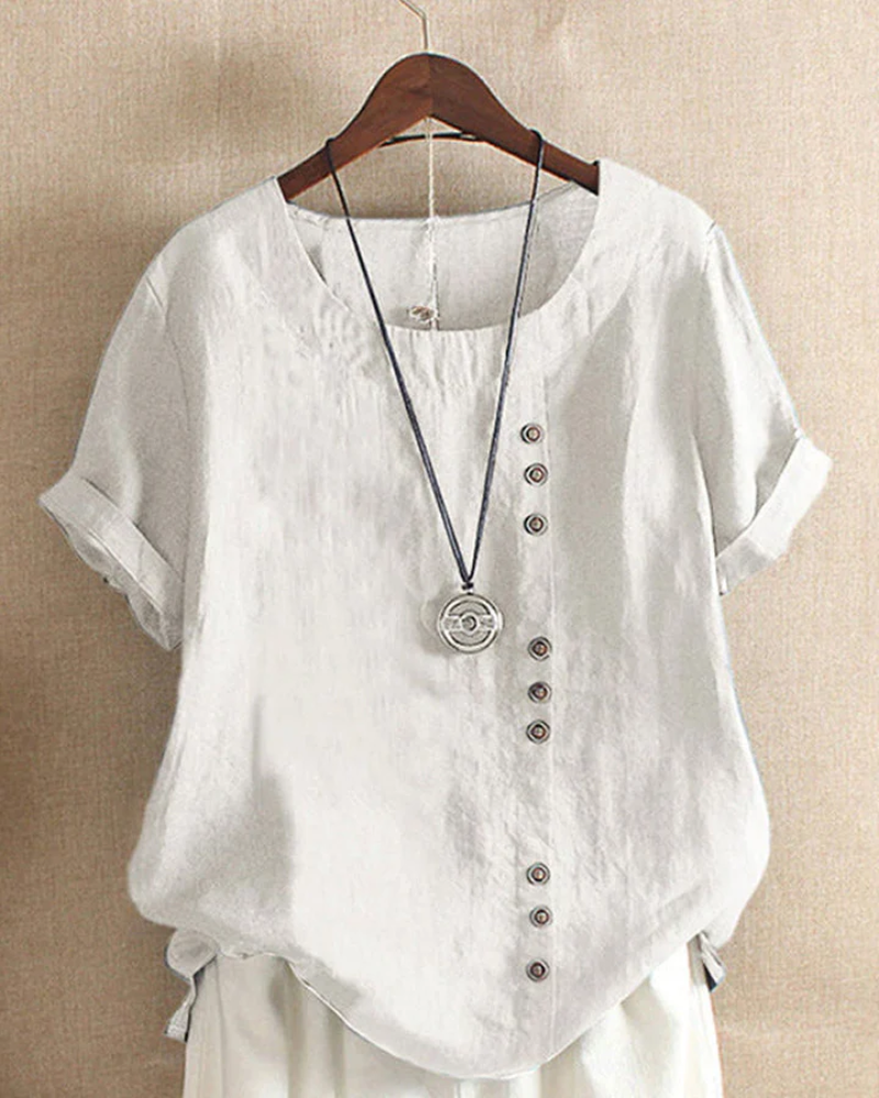 Women's Elegant Short Sleeve Blouse – Chic Lightweight Top for Casual Wear