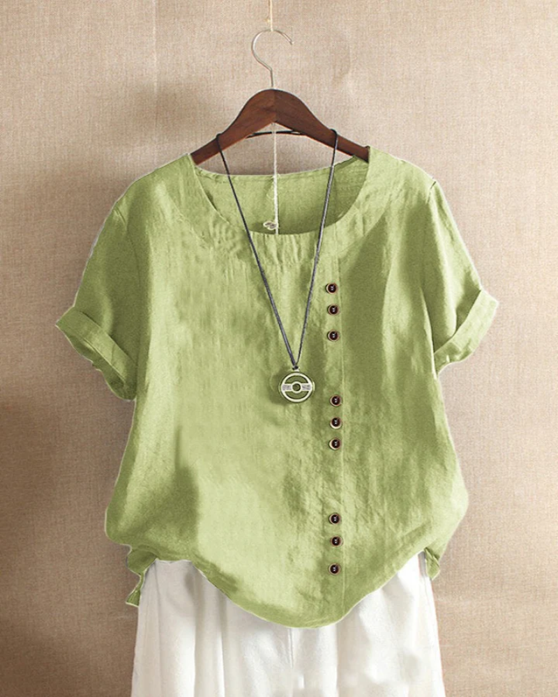 Women's Elegant Short Sleeve Blouse – Chic Lightweight Top for Casual Wear