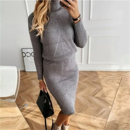 Women's Winter Dress - Elegant Long Sleeve Maxi Dress for Occasions