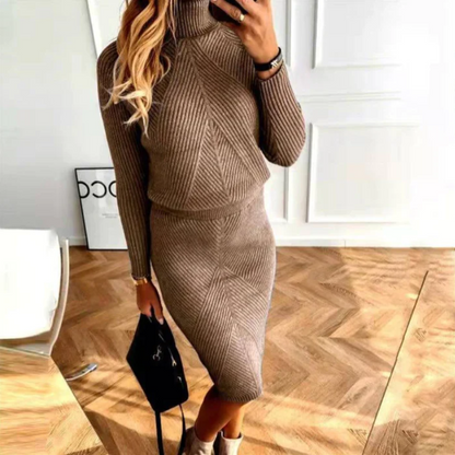 Women's Winter Dress - Elegant Long Sleeve Maxi Dress for Occasions