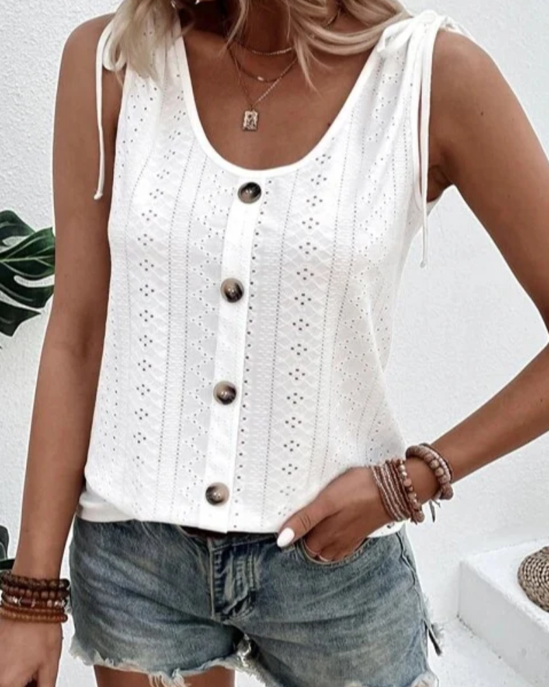 Women's Summer Top – Stylish White Blouse for Casual and Beach Wear