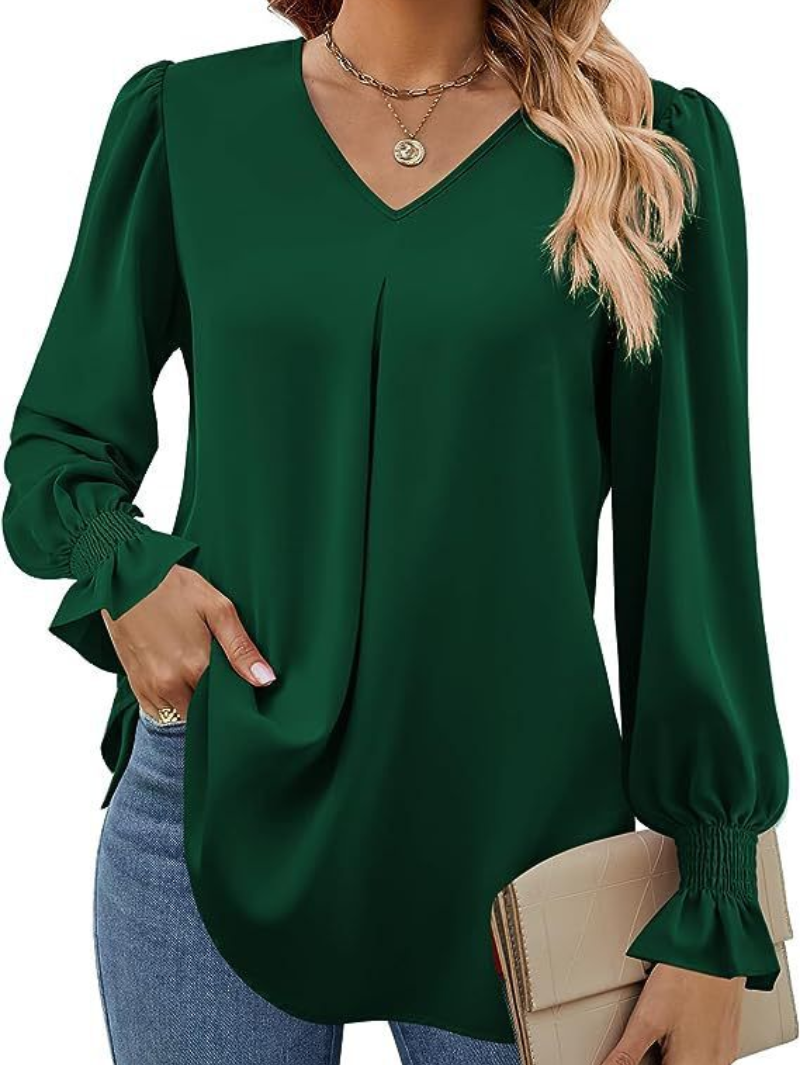 Chic Black Top for Women – Stylish Casual Blouse with Elegant Design