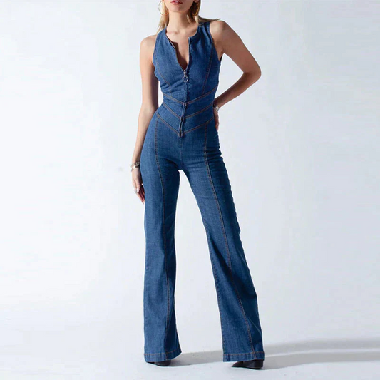 Elegant Women's Jumpsuit – Chic Blue Design for Parties and Events