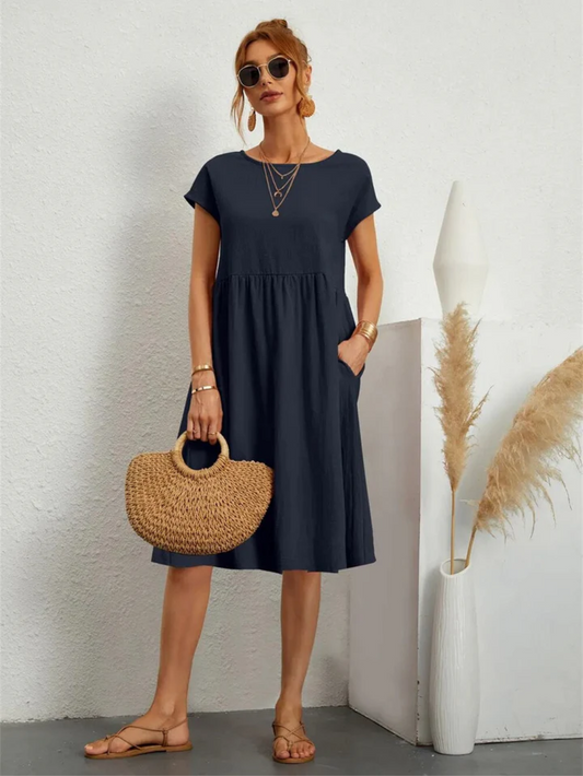 Summer Dress Women – Elegant Knee-Length Dress for Casual and Formal Occasions