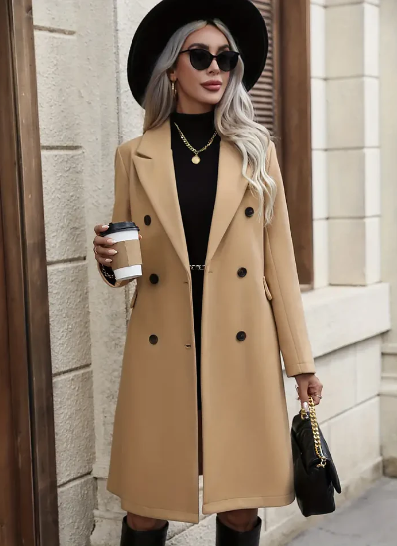 Women's Long Winter Coat – Stylish Trench Coat with Warmth and Elegance