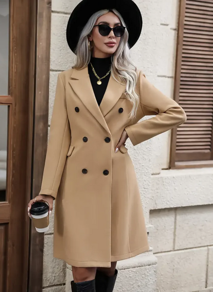 Women's Long Winter Coat – Stylish Trench Coat with Warmth and Elegance