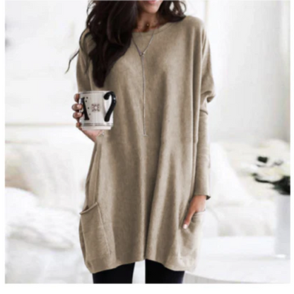 Women's Oversized Knit Sweater – Cozy Long Sweater for Casual Wear