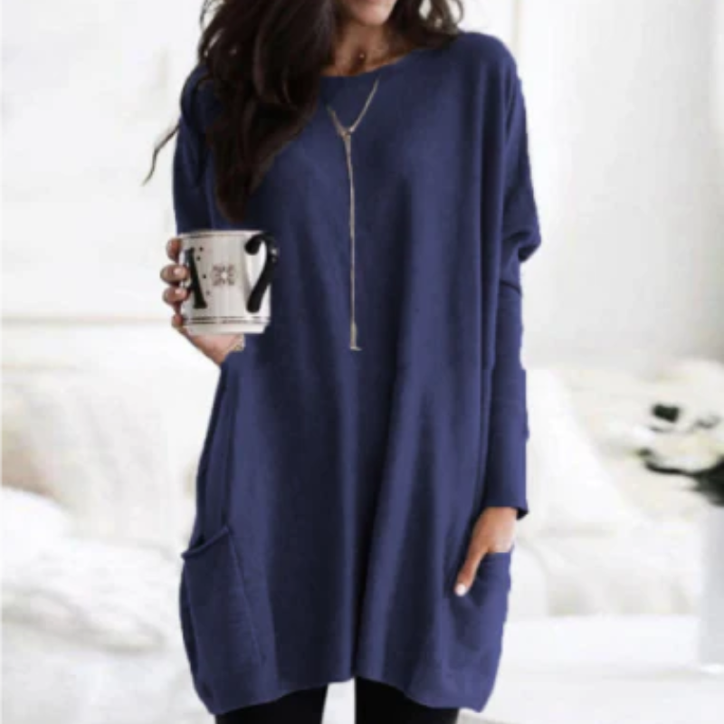 Women's Oversized Knit Sweater – Cozy Long Sweater for Casual Wear