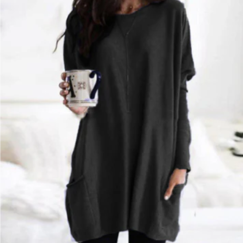 Women's Oversized Knit Sweater – Cozy Long Sweater for Casual Wear