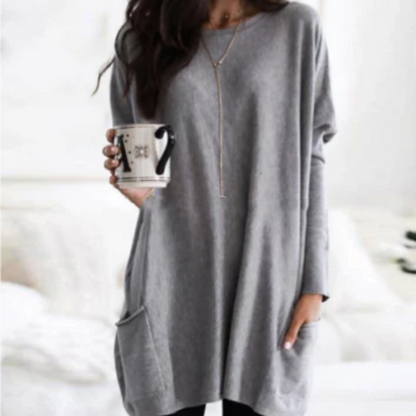 Women's Oversized Knit Sweater – Cozy Long Sweater for Casual Wear