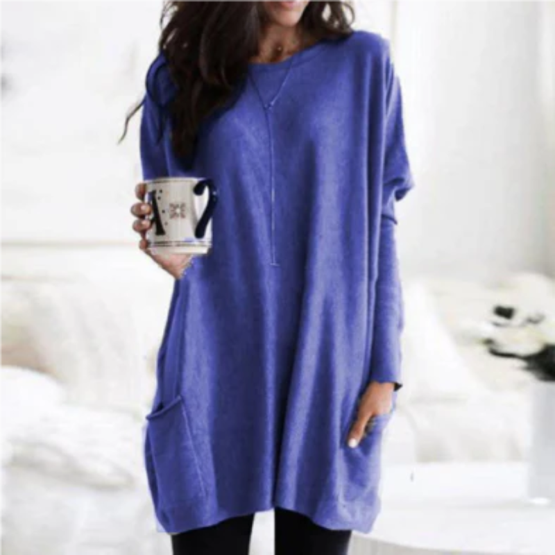 Women's Oversized Knit Sweater – Cozy Long Sweater for Casual Wear