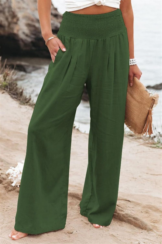 Lightweight Summer Trousers for Women – Wide Leg Fabric Pants for Casual Wear