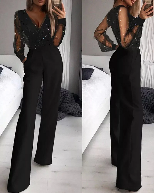 Women's Formal Jumpsuit – Elegant Wedding Outfit with Tailored Fit and Chic Design