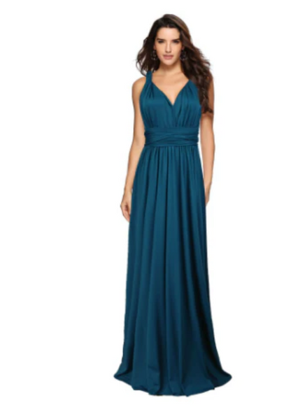 Women's long evening dress - Elegant festive dress in flowing and chic fabric