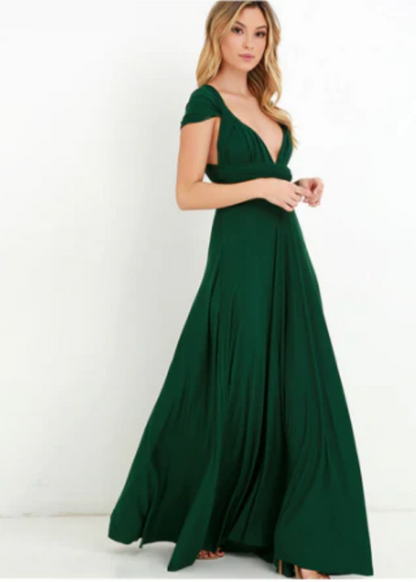 Women's long evening dress - Elegant festive dress in flowing and chic fabric