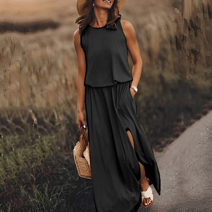 Maxi Dress Women – Elegant Summer Formal Dress with Sleeves and Flowing Design