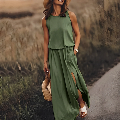 Maxi Dress Women – Elegant Summer Formal Dress with Sleeves and Flowing Design