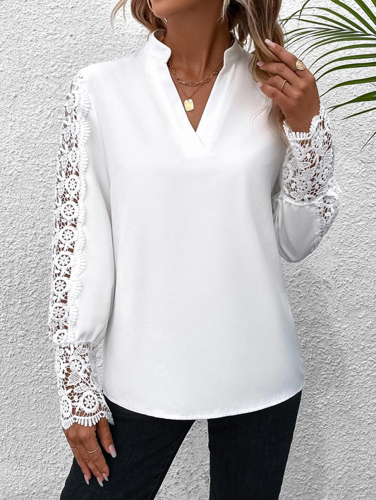 White Festive Top for Women – Elegant Short Sleeve Blouse for Parties