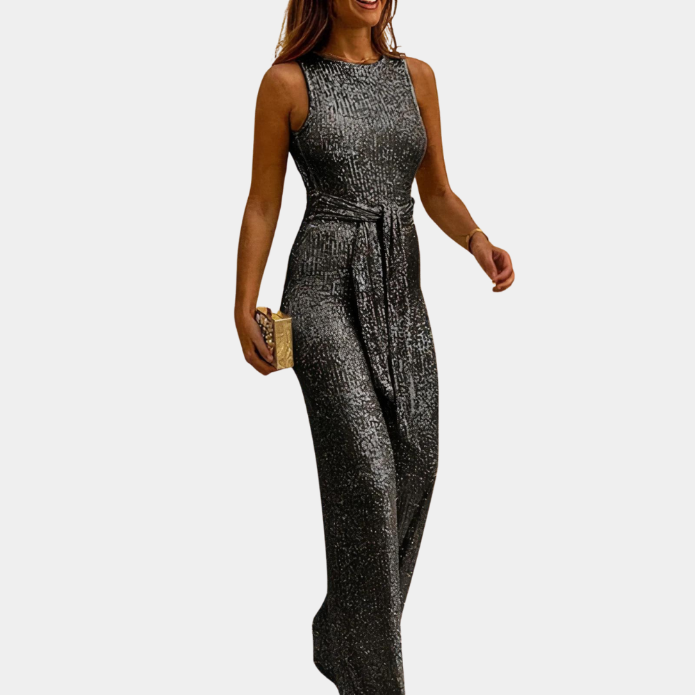 Elegant Black Jumpsuit for Women – Chic Sleeveless Design for Parties