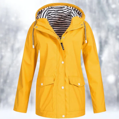 Women's Waterproof Hooded Rain Jacket – Lightweight Stylish Outdoor Coat