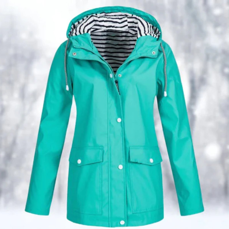 Women's Waterproof Hooded Rain Jacket – Lightweight Stylish Outdoor Coat