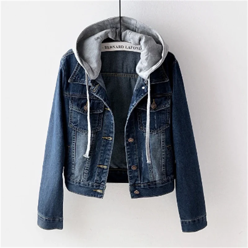 Women's Denim Jacket with Hood – Stylish Short Jean Jacket for Casual Wear