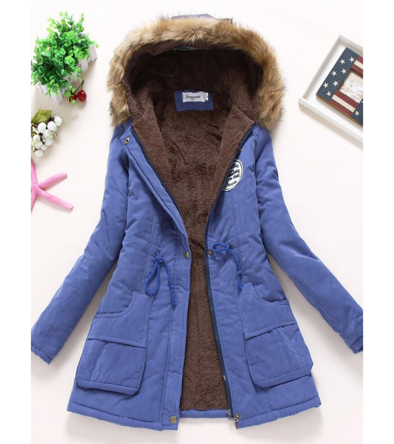 Women's Long Parka Jacket – Warm Winter Coat with Hood and Pockets