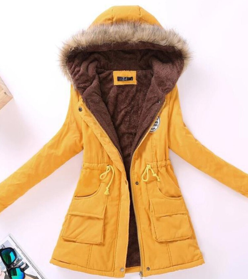 Women's Long Parka Jacket – Warm Winter Coat with Hood and Pockets