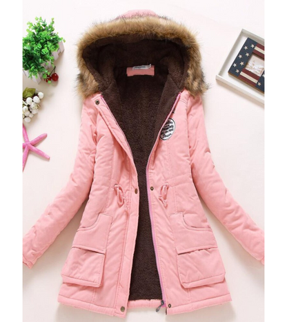 Women's Long Parka Jacket – Warm Winter Coat with Hood and Pockets