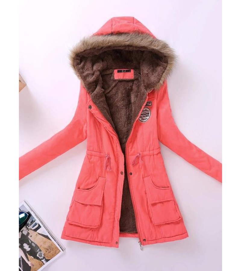 Women's Long Parka Jacket – Warm Winter Coat with Hood and Pockets