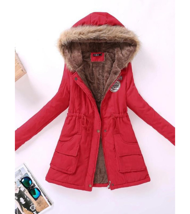 Women's Long Parka Jacket – Warm Winter Coat with Hood and Pockets