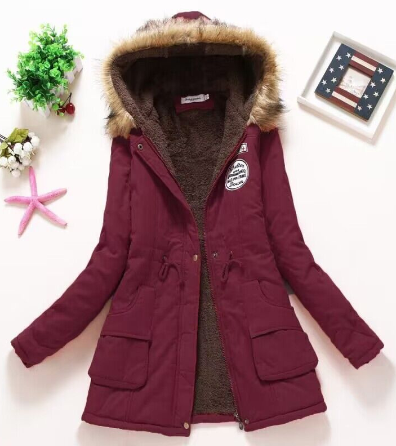 Women's Long Parka Jacket – Warm Winter Coat with Hood and Pockets