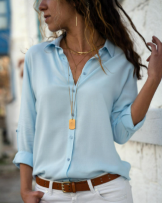 Women's Long Sleeve Blouse – Elegant Top for Casual and Office Wear