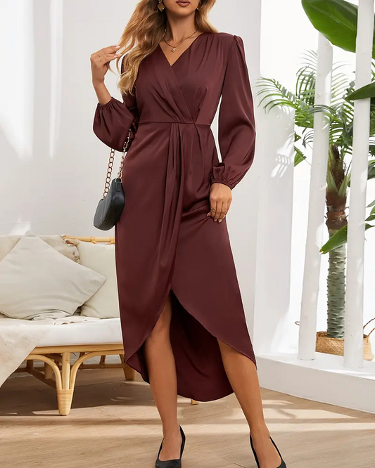 Women's midi dress - Long dress with long sleeves, elegant and flowing