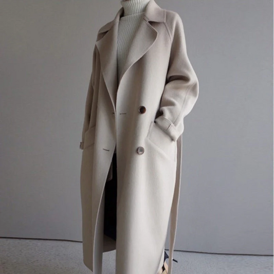 Trench Coat Women – Long Beige Trench with Belted Design for Stylish Outfits