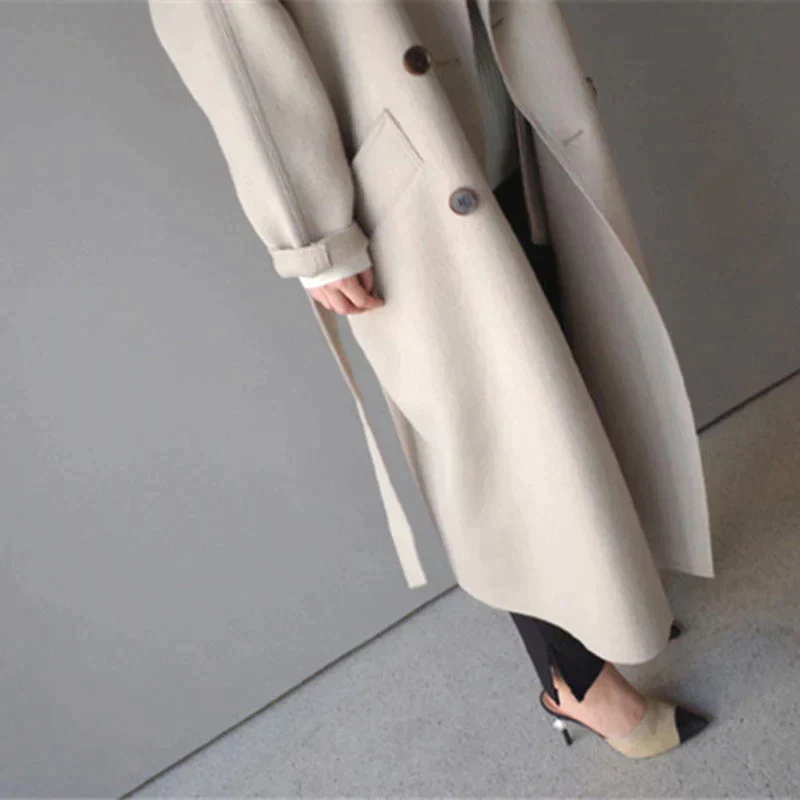 Trench Coat Women – Long Beige Trench with Belted Design for Stylish Outfits