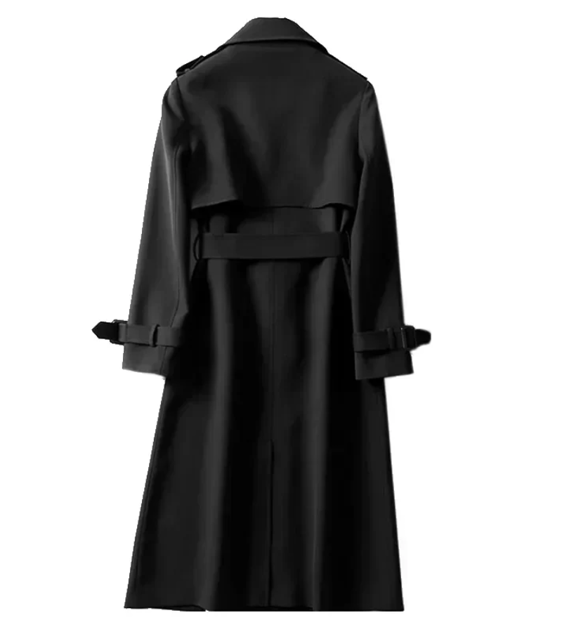 Women's Long Trench Coat Black – Stylish Lightweight Outerwear for All Seasons